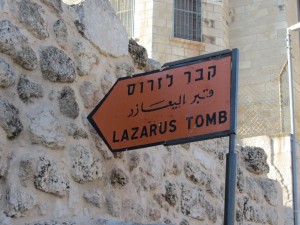 5.8 - Bethany Lazarus tomb sign